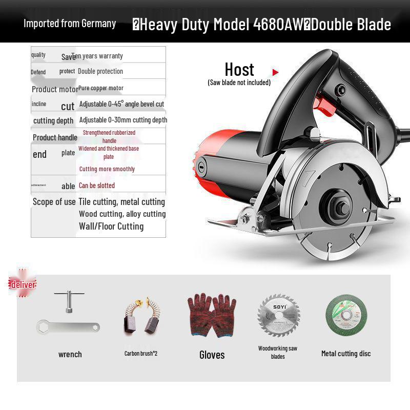 Multi-functional Electric Saw: Universal Tile Cutter & Woodworking Tool 