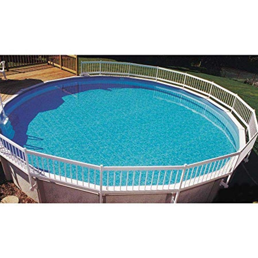 24-inch Above Ground Pool Fence Kit for Privacy Safety in White with Sturdy Weather-Resistant Vinyl and Mounting Brackets 8 Sec