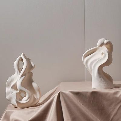 Ceramic Handicrafts Wave-folded Abstract Sculpture Irregular Handcrafted Statue Decorative Figurines Home Decoration Accessories