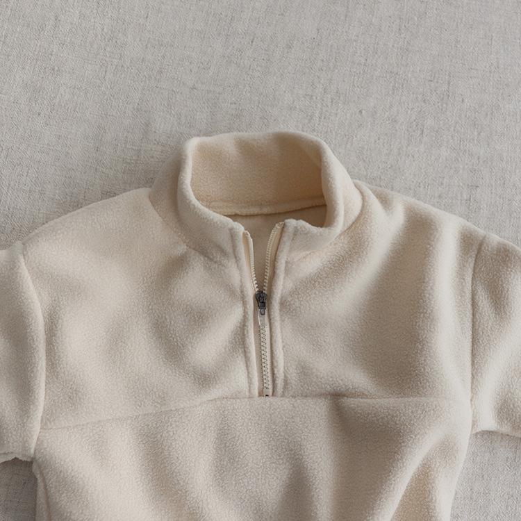 Herbst Kinder Mehrfarbiges Fleece Sportbekleidungsset - Stehkragen, Zweiteilig, Baby Oberbekleidung