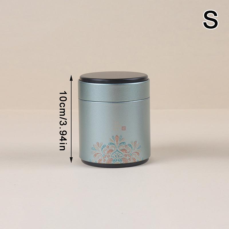 Portable Small Tea Packaging Box Tinplate Storage Can Exquisite Prints Empty Tea Tin Can Household Green Black Tea Sealed Jar