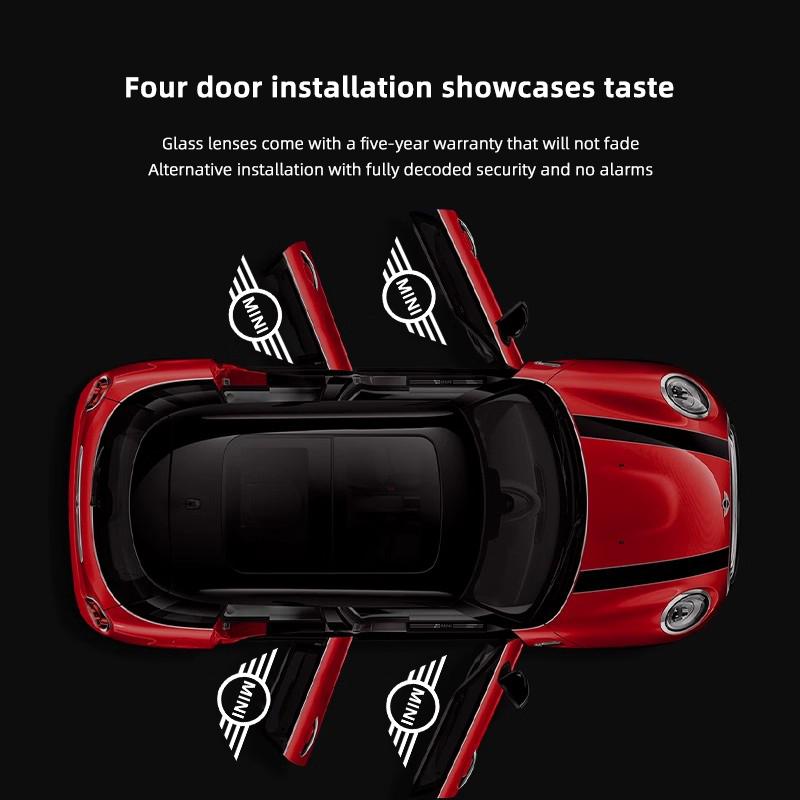 2Pcs Car Door LED Welcome Light Projector Accessories For MINI JCW Cabrio Cooper Countryman Aceman Clubman Coupe Roadste Hub Cap