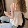 Summer 2026 Korean-Style Solid Color Lace-up Pleated Collar Slimming Camisole