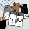 Funda Case For Apple iPhone 14 11 13 7 12 Pro 7 XR XS Max 8 Plus 6 14Pro 13Mini Black Soft Phone Coque We Bare Bears Cartoon