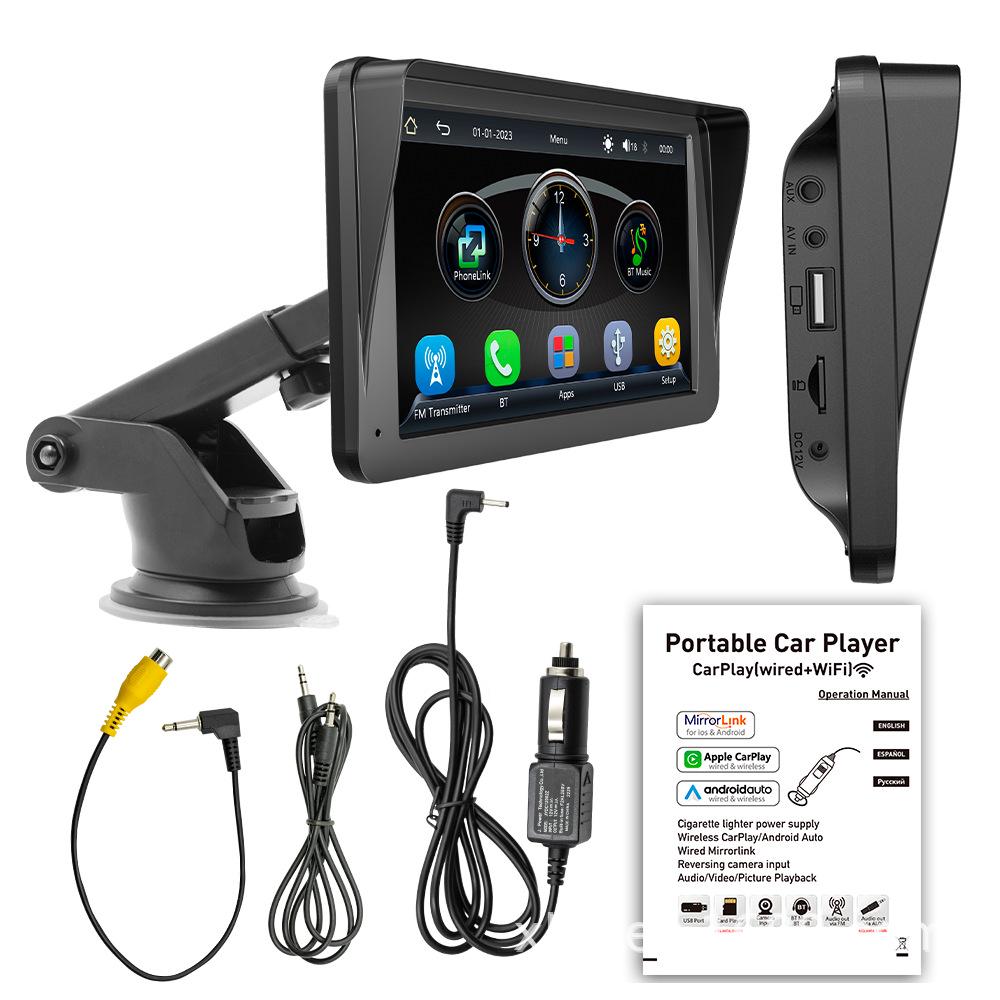 7-Zoll Tragbarer Kabelloser CarPlay Bluetooth MP5 Player mit Radio & Kartenslot