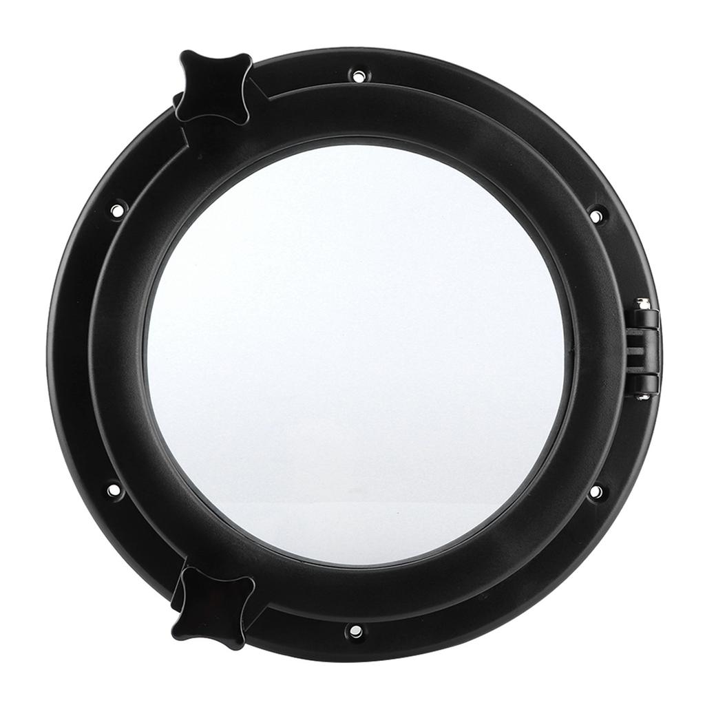 10in Marine Porthole Round Black Portlight Stalinite Window Universal for RV Boat Yacht