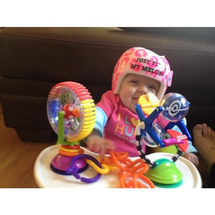 Tri-Color Rotating Ferris Wheel Baby Windmill: Multifunctional, Colorful Suction Cup Rattle Toy