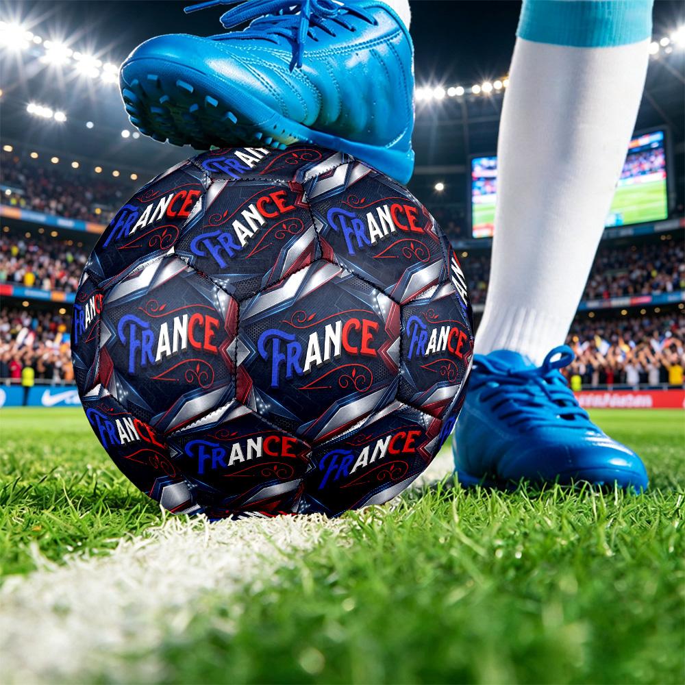 France Football Printed Size 5 Soccer Ball Wear Resistant Standard Adult Training Football Fan Gift for Indoor Outdoor Match Sports