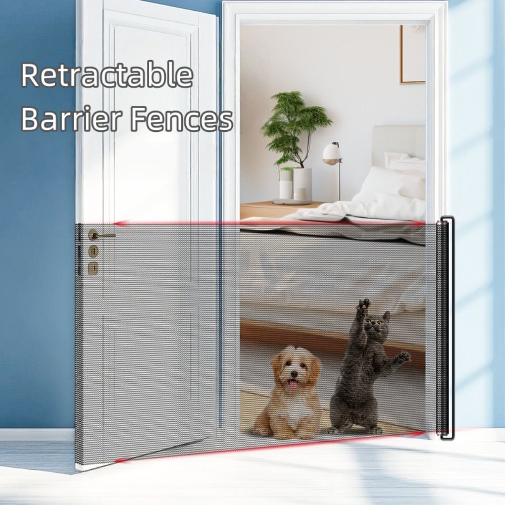 Mesh Design Barrier Fences Punch-Free Mesh Stairs Gate Portable Pet Isolated Network  Pet Supplies
