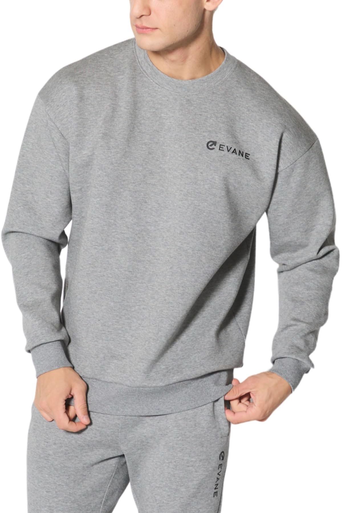 

EVANE Stretch Soft Crew Neck Sweatshirt (M, Gray)