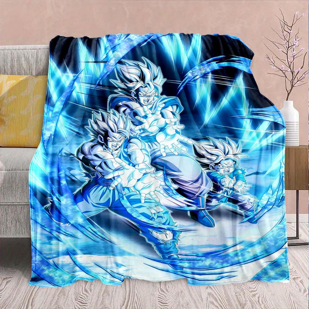 Dragon Ball Anime Flannel Blanket - Soft Warm Perfect for Sofa, Bedding Camping Travel Office Home Decor -QJY