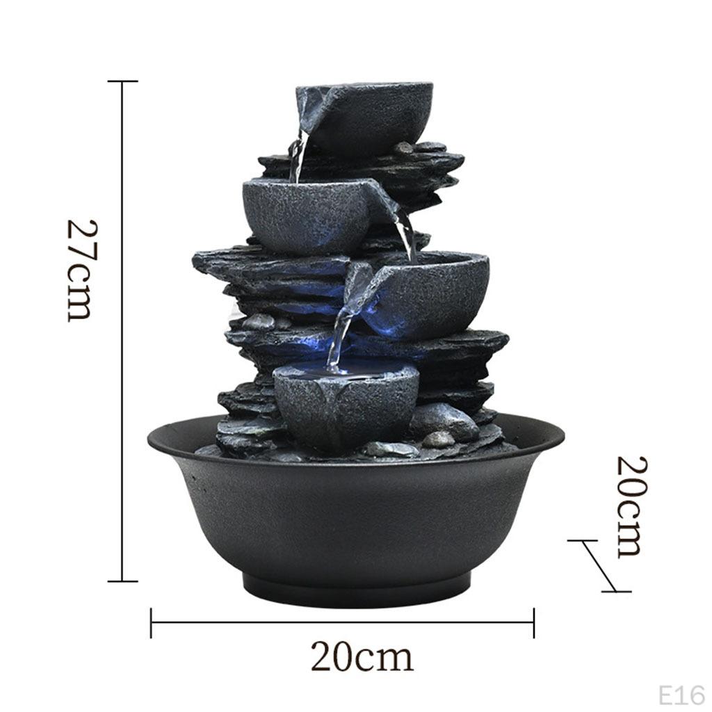 Decorative Tabletop Water Fountain Flowing Feng Shui Outdoor Waterfall Relaxing Table