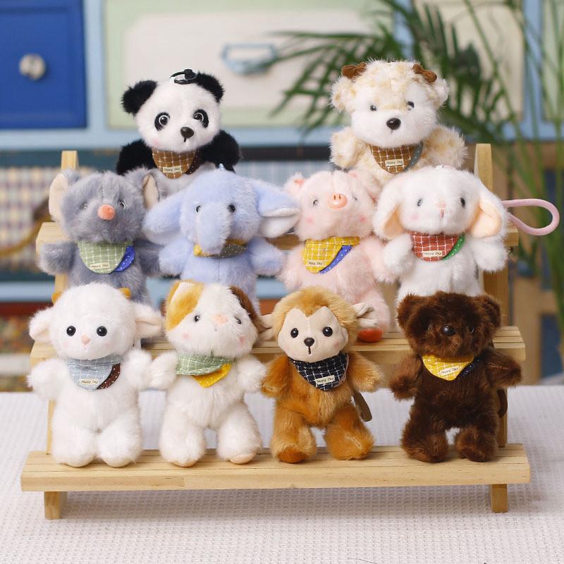 Cartoon Animal Plush Keychain Elephant Panda Stuffed Toy For Kids And Collectors