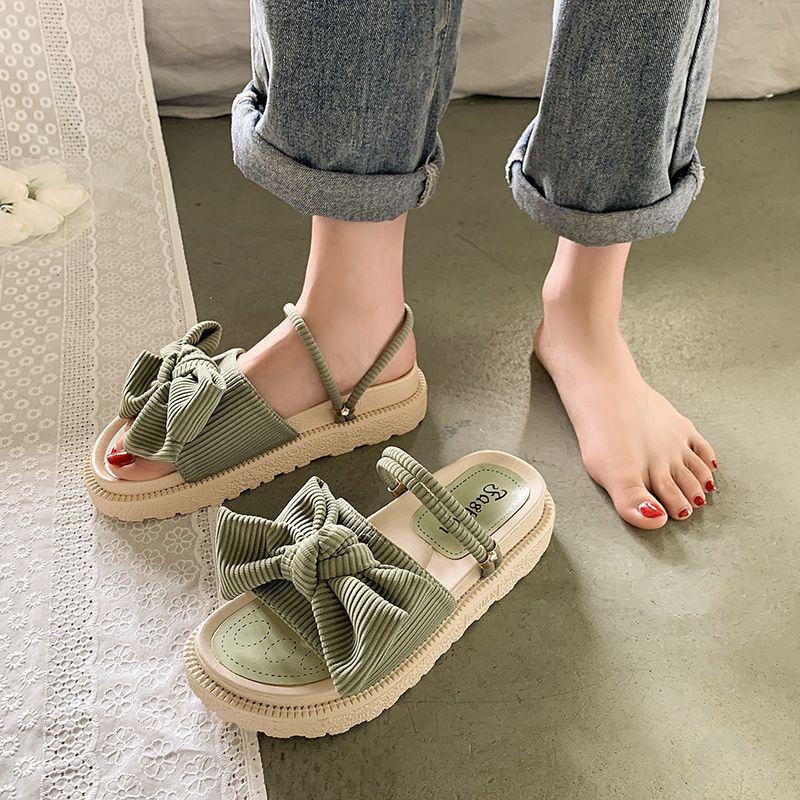 Fairy Style Women Sandals 2025 New Summer Women Slippers Outdoor Platform Beach Shoes Sexy Butterfly-Knot Women Roman sandalias