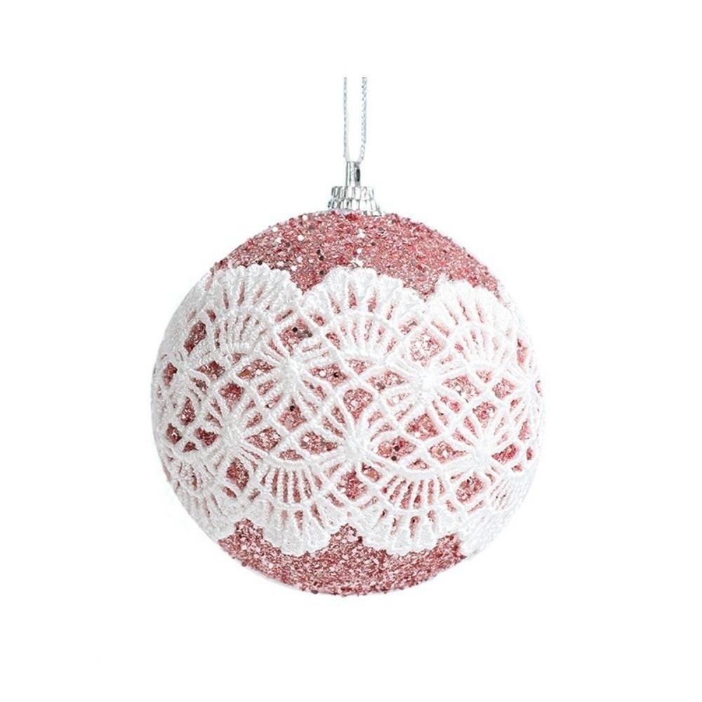 New 8cm Christmas Ball Pendant Lace Foam Xmas Tree Charm Christmas Supplies Party Decoration
