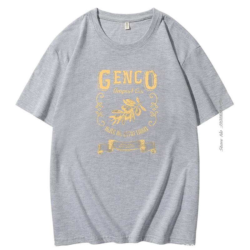 Mens T Shirts Oneck Tee Shirts Hot Sale Genco Import Company Olive Oil Men Cotton Tops Summer Fashion Tshirt Mens Clothes