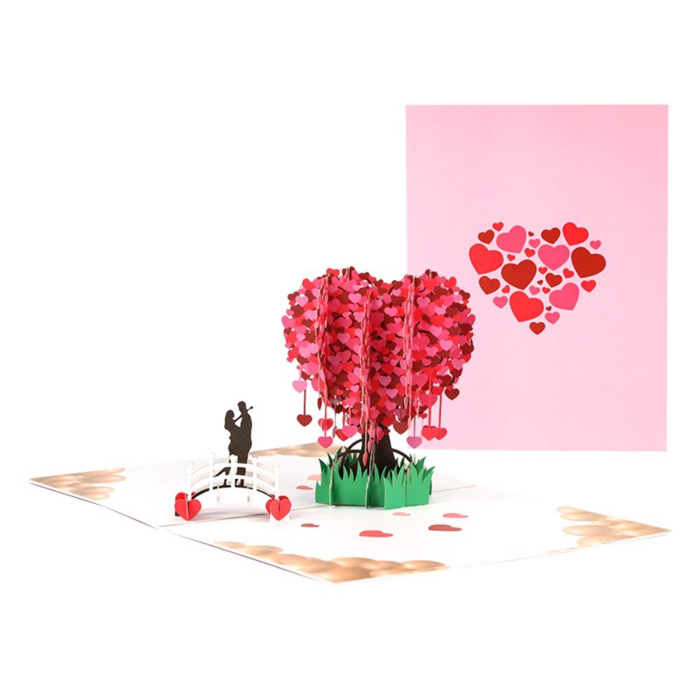 Card Pop-Up Creativ din Hârtie 3D Design 3D Stil Romantic Card Poștal de Dragoste Felicitare Ziua Mamei