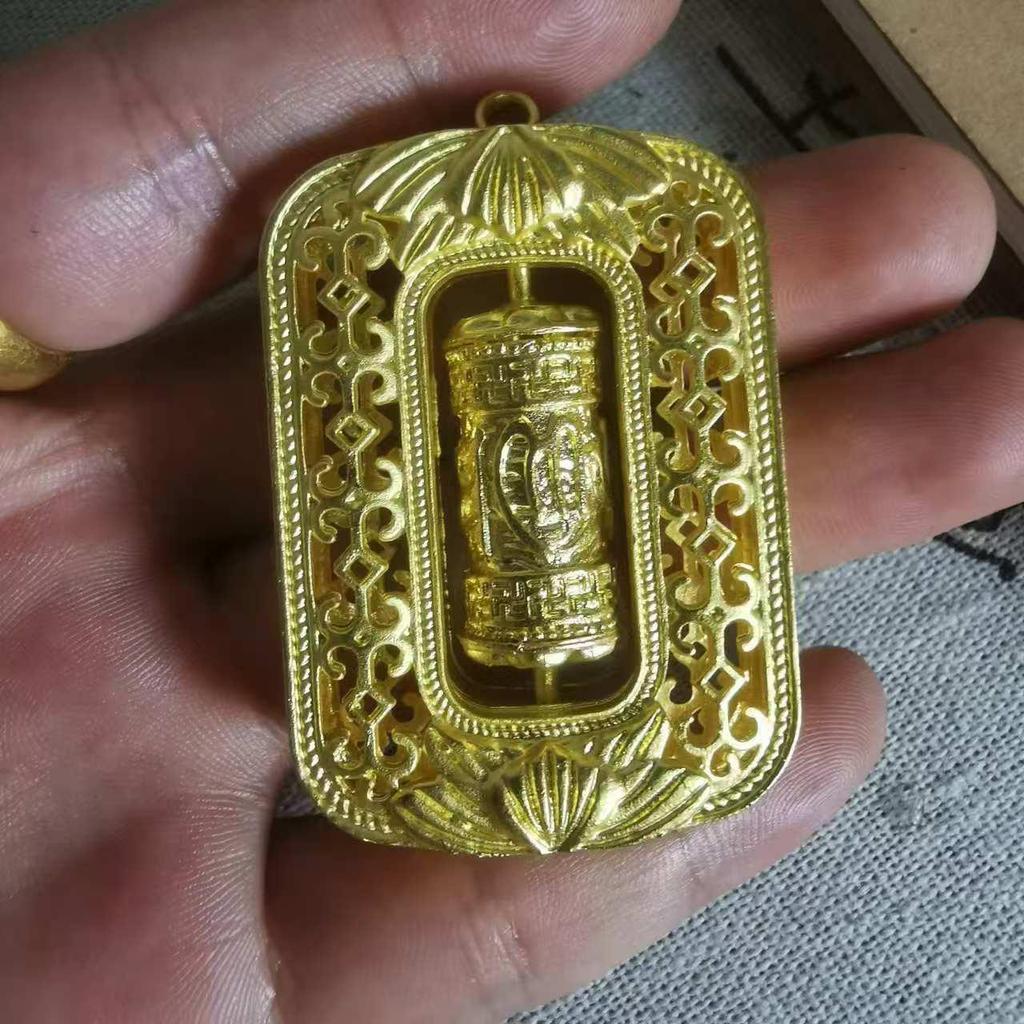 Vietnamese Sand Gold Maitreya Buddha Pendant Necklace for Men & Women