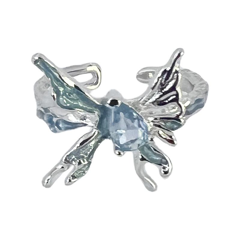 Butterfly Dark Wind Personality Stacking Wearing High-End Open Ring Niche Design Light Luxury Cold Wind Ring Woman