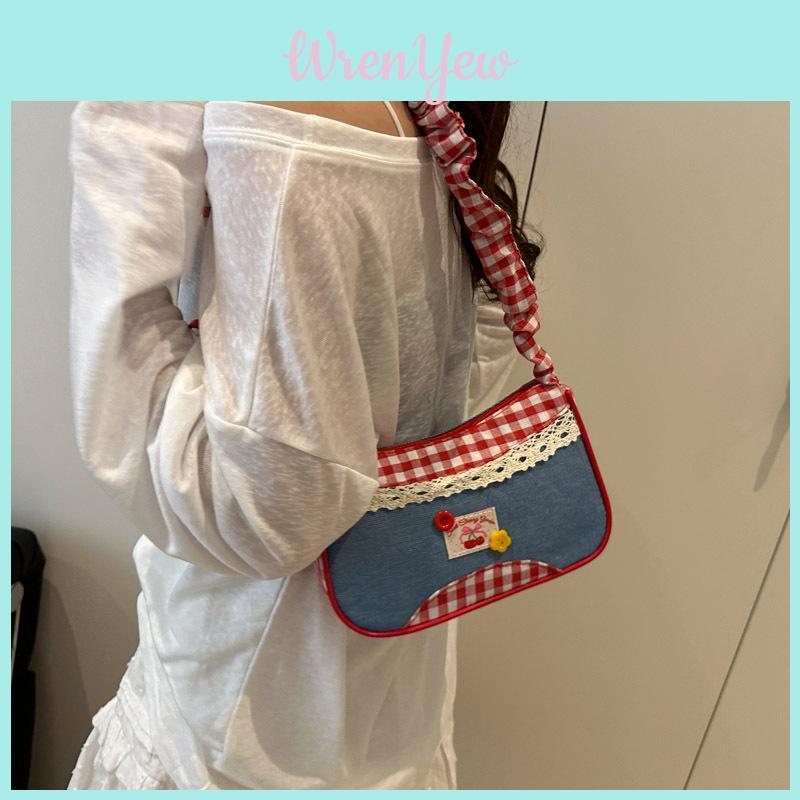 Small Square Crossbody Bag Made Of Polyester With Spacious Interior For Commute