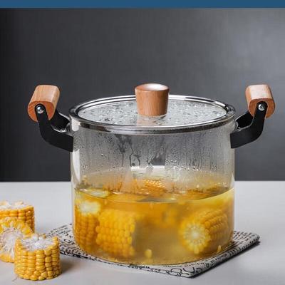 ZISIZ 3.5L Transparent Glass Stew Pot