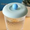Silicone Cup Lid with Ball-shaped Handle Spoon Holder Food Grade Heat Resistant Dustproof Airtight Universal Round Teacup Glass Mug Cover