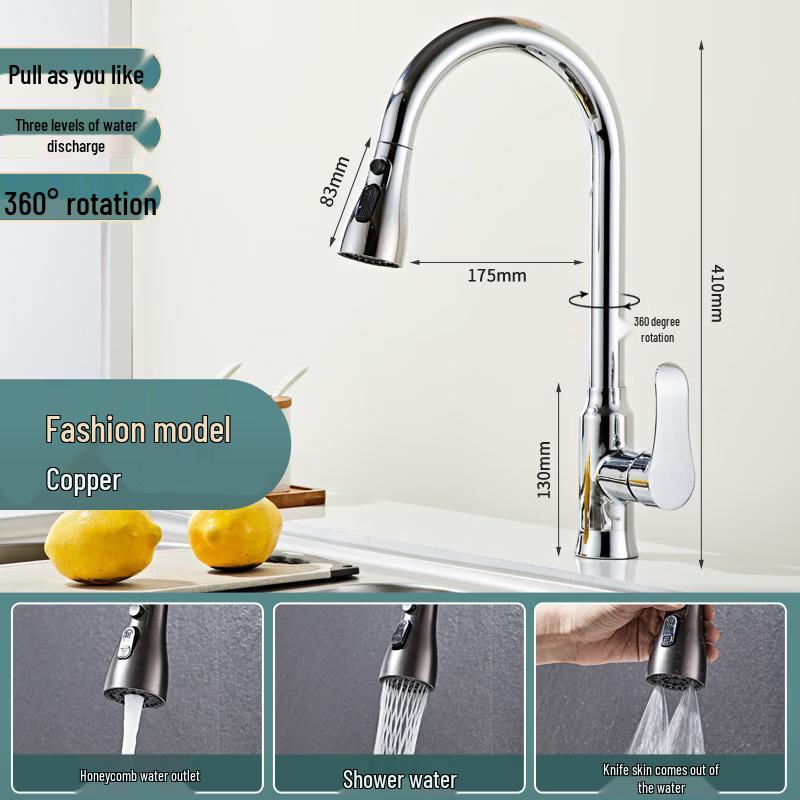 Handun Pull-Out Swivel Kitchen Faucet