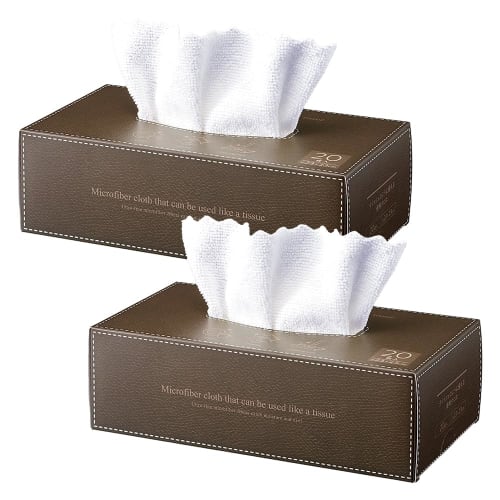 Aimedia Disposable Microfiber Cloths, 40 Sheets (20 Sheets X 2 Boxes), 23 X 23cm, Tissue-Like Cleaning Cloths, Multi-Purpose Dishcloths, Disposable, U