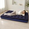 Inflatable Air Mattress Double Size Camping Bed with Flocked Surface Portable Blow Up Mattress Outdoor Guest Sleeping Bed