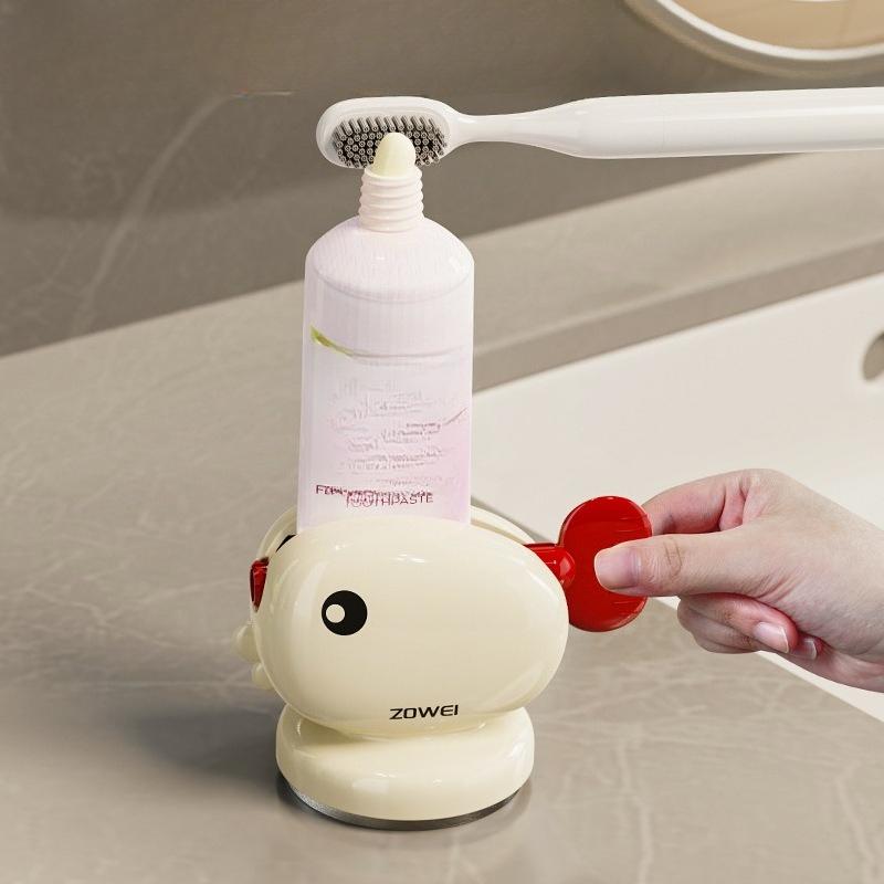 Saugknopf Zahnpasta Auspresswunder, Zahnpasta Aufbewahrungsregal, Vollautomatisches Wandmontage Kinder Zahnpasta Auspressgerät