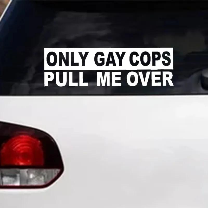 Auto Slogan Sticker Auto Voorruit ALLEEN GOY POLITIE HOUDT ME TEGEN Waterdichte Uitgesneden Sticker Auto Carrosserie Buiten Decoratie Sticker