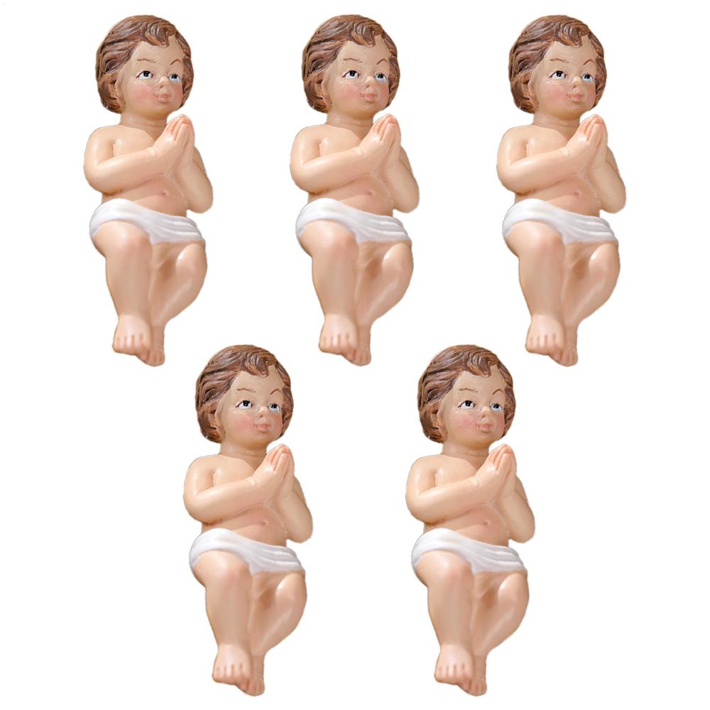 Baby Jesus Doll Statue Holy Infant with Crucifix Ornament Religious Jesus Figurine Home Church Christmas Craft Decoration Gift