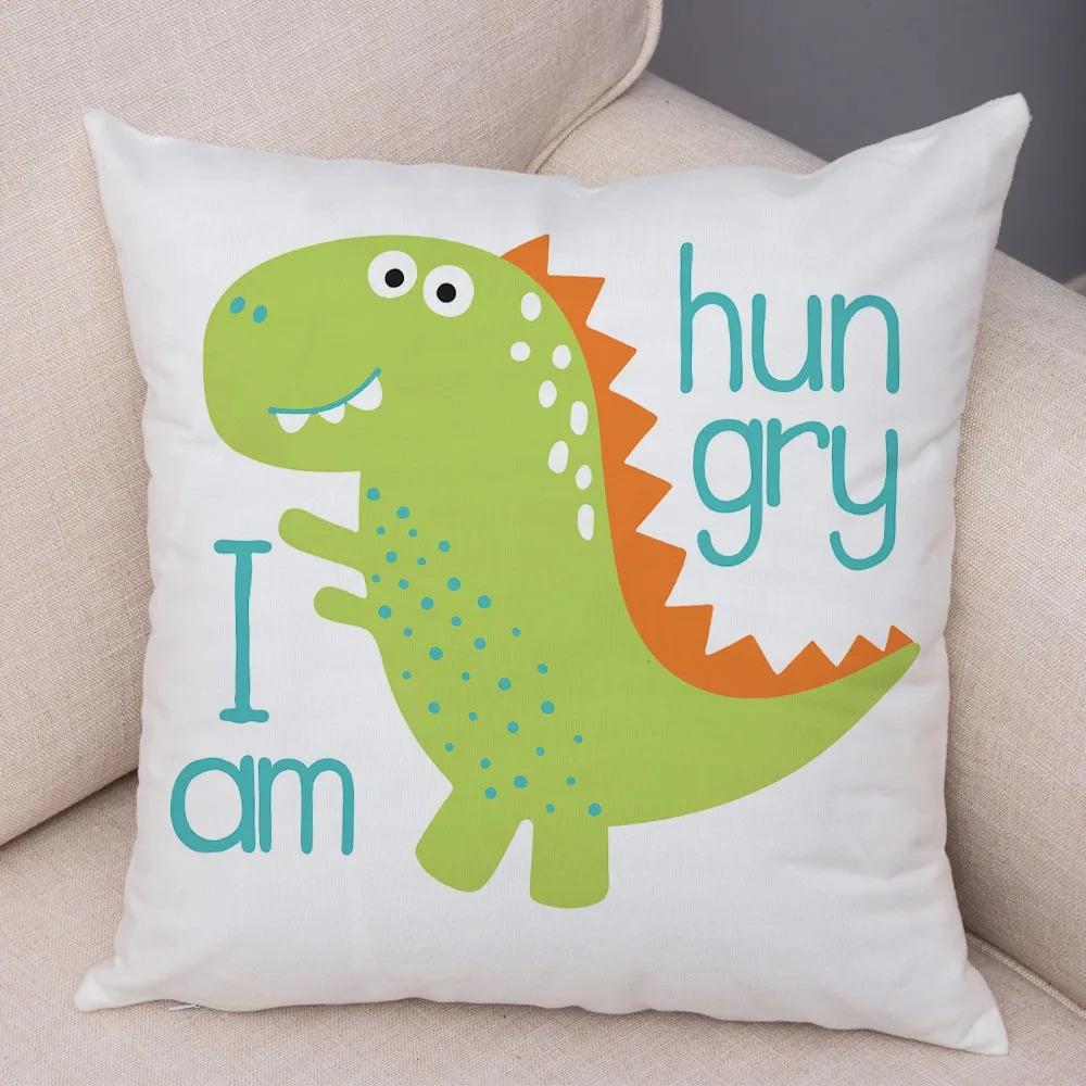 Süße Cartoon-Dinosaurier-Dekorative Kissenhülle Büro Wohnzimmer Heim-Kissenhülle Auto-Schmuck