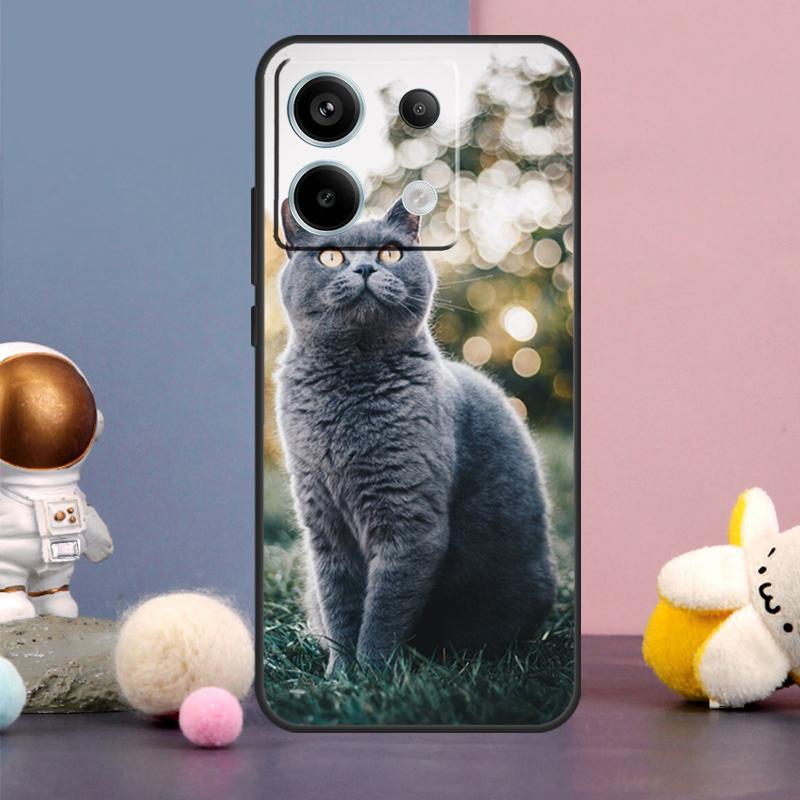 British Shorthair Cat Case For Xiaomi Redmi Note 13 9 10 11 12 14 15 Pro Plus Redmi 15 15C 14C 10C 12C 13C Cover