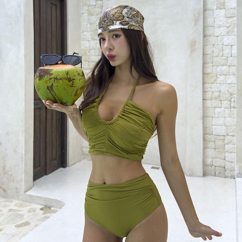 2026 Korean Japanese Ladies' Swimsuit Slimming Belly Cover Sexy Beach Vacation Thermal Spa Fashionable One-Piece Swimsuit