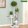 5-Tier Modern Metal & Bamboo Plant Stand