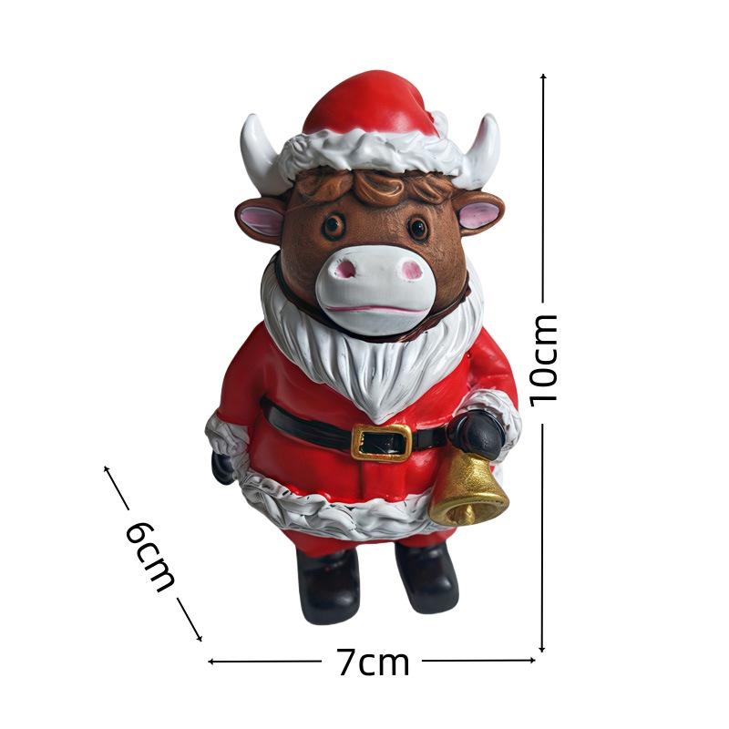 Grenzüberschreitendes Feiertags-Verwirrtes Hochlandrind Harzornament - Niedliche Weihnachts- & Halloween-Dekoration Geschenk