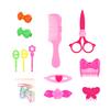 25Pcs Play House Toy Hairdressing Makeup Doll Head Styling Set with Combs Scissors