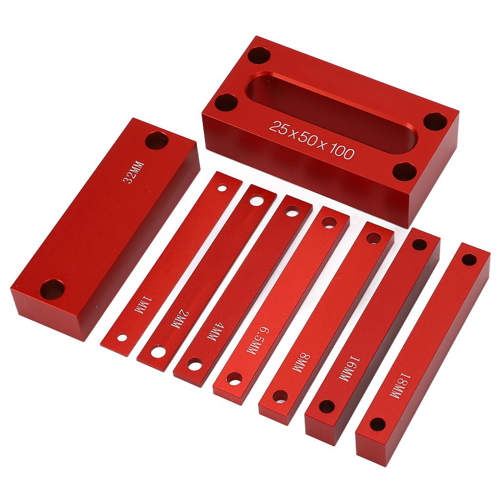 9PCS Height Gauge Blocks Aluminum Alloy Woodworking Setup Bars for Milling Machine Table Saw