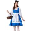 Traditional Maid Dress Costume with Apron and Lace-Up Bodice Stage Performance Outfit for Women Oktoberfest Festival Party Dress