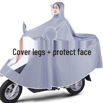 Women's Electric Bicycle Raincoat Poncho - Thick, Long, and Waterproof for Motorcycle/Bike