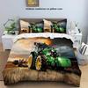 Tractor Pattern Grinding Three-Piece Quilt Cover Digital Printing Kit Quilt Cover Pillowcase Bedding