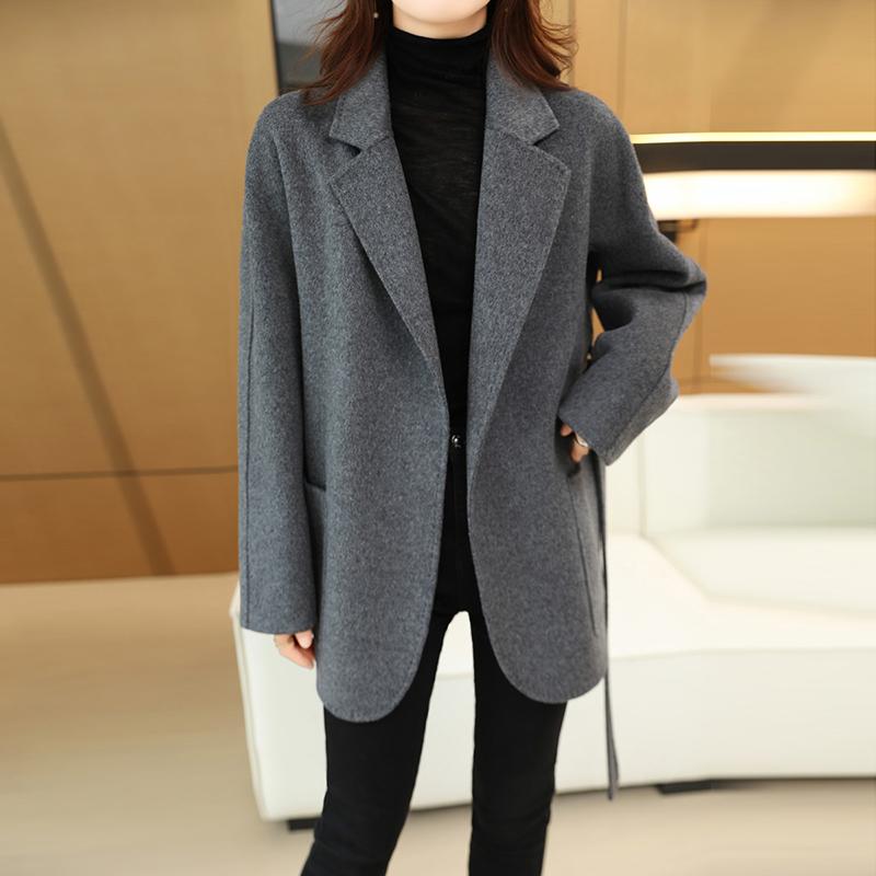 100% Wool Women Coat TIDENOVEL Autumn