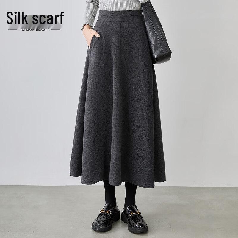 Women s High-Waist A-line Midi Skirt S