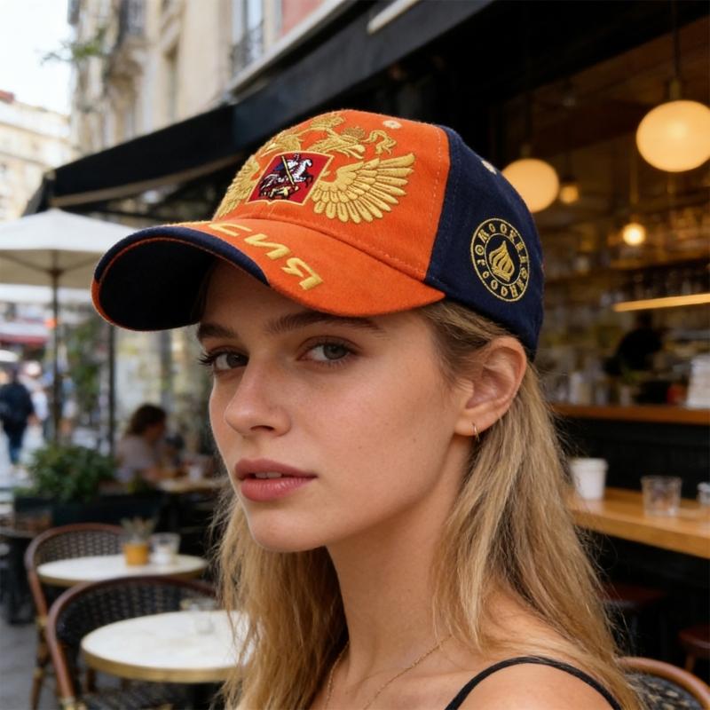 Russian Style Baseball Cap Cotton Adjustable Size 56cm to 60cm With Embroidery For Men Women Kids