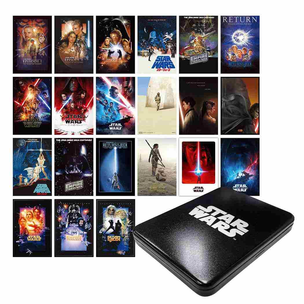 Postcard set 21 pieces can case Star Wars Saga Inlock collection items available mail delivery.