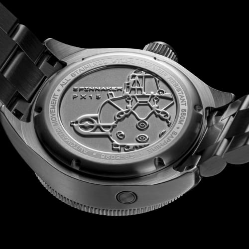 Pánské automatické hodinky Spinnaker Piccard 45 mm s náramkem z nerezové oceli, tmavě ceruleanové, SP-5098