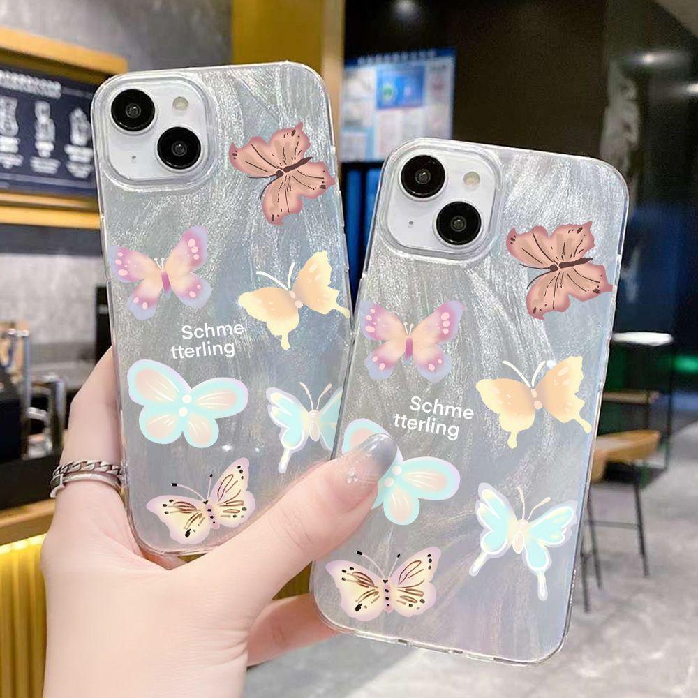 Color small butterfly for iPhone17promax Apple 17 laser mobile phone case 16/15 large hole 15 factory