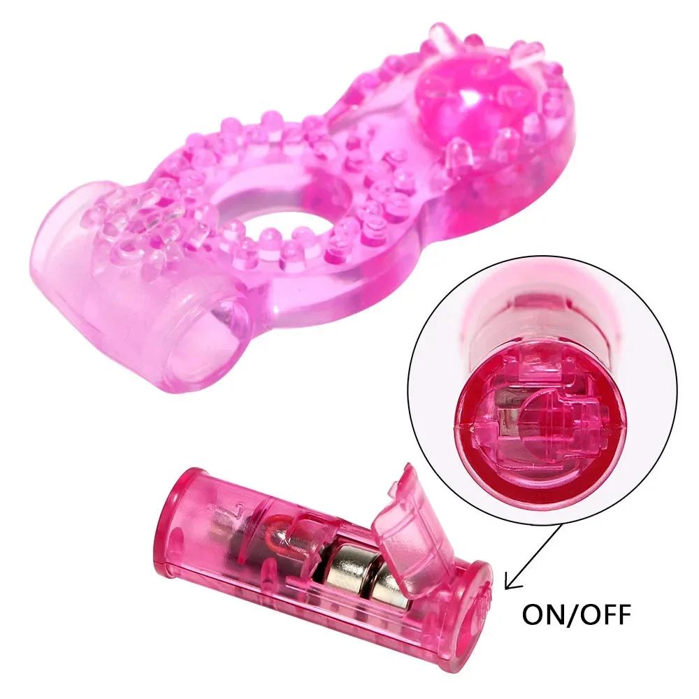 Vibrating Cock Ring for Men Clit G Spot Stimulation Delayed Ejaculation Penis Ring Sex Toy Masturbator