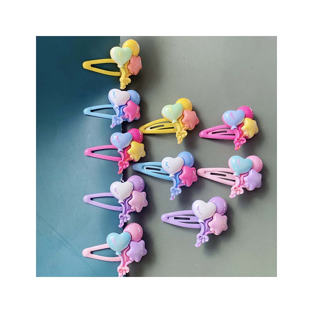 100PCS Heart Balloon Hairpin Hair Claws Clips for Girls Kids Children Crab Headband Korean Hair Accessories Headwear